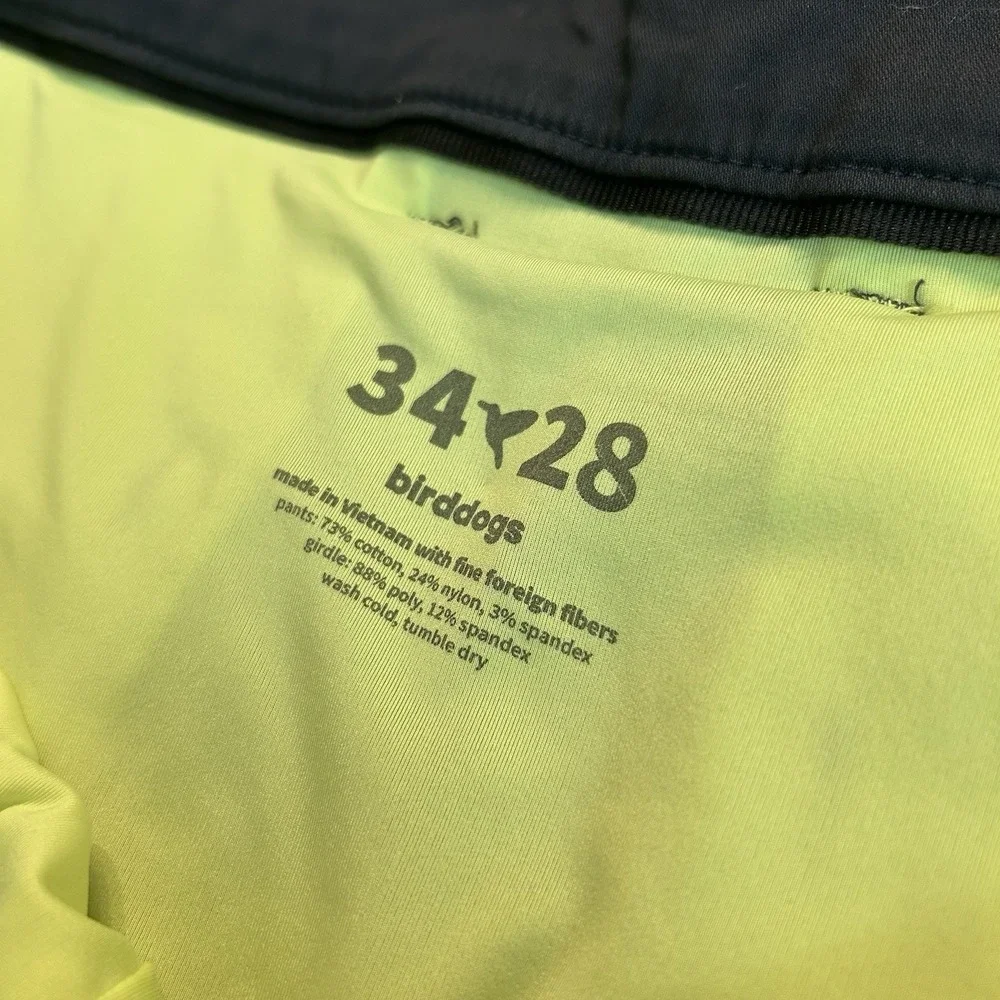 Mens birddogs Dark Blue Navy Pants‎ 34x28 Stretch Lined Golf Performance
